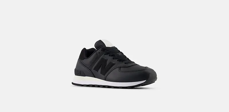 New Balance 574 Black Leather White (WL574FT2)