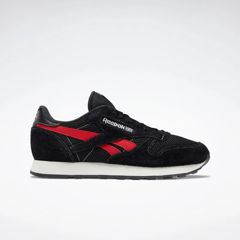 Reebok Classic Leather Shoes Core Black / Vector Red / Gold Metallic