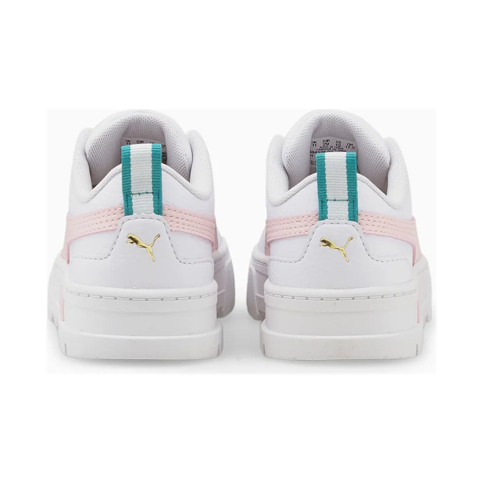 PUMA Mayze Leather Kids’ White/Chalk Pink (384528-03)