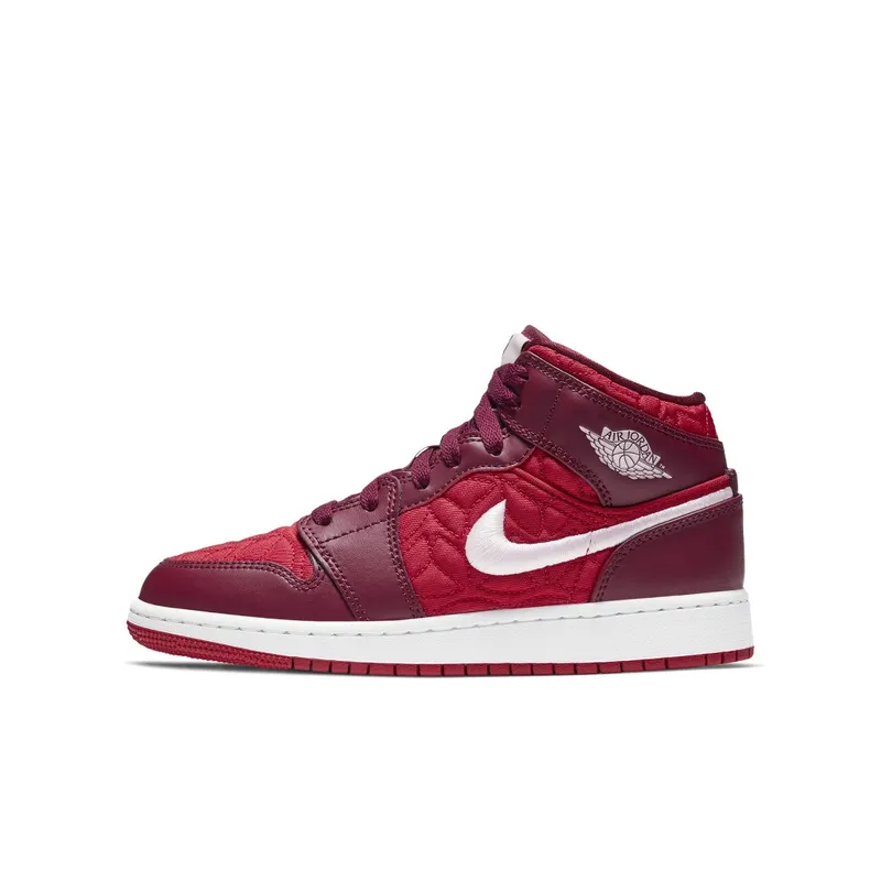 Jordan 1 Mid SE Red Quilt (GS) Deep Red/Sail-Gym Red (AV5174-600)