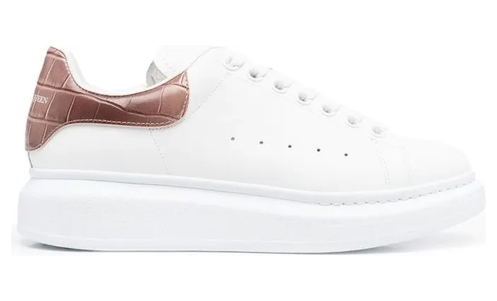 Alexander McQueen Oversized White Burnt Pink Croc (553770 WICG6 9886)