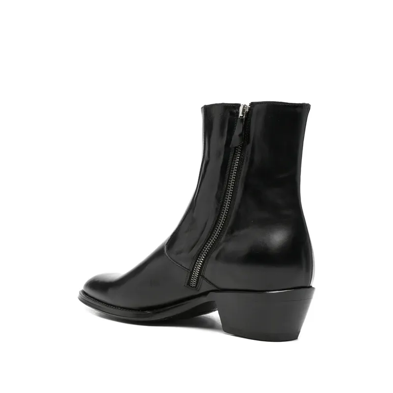 Eraldo Side-zip Leather Ankle “Black” (GERM Black)