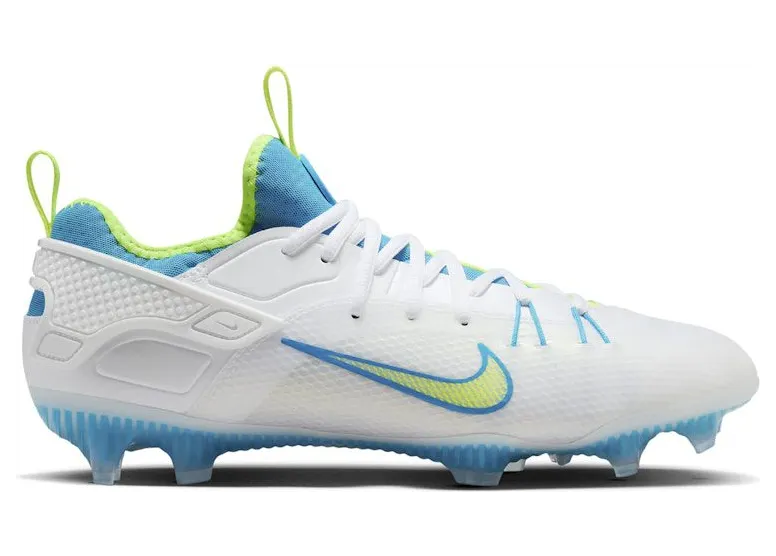 Nike Huarache 9 Elite Low LAX SE White Vivid Blue Volt (FV6147-100)