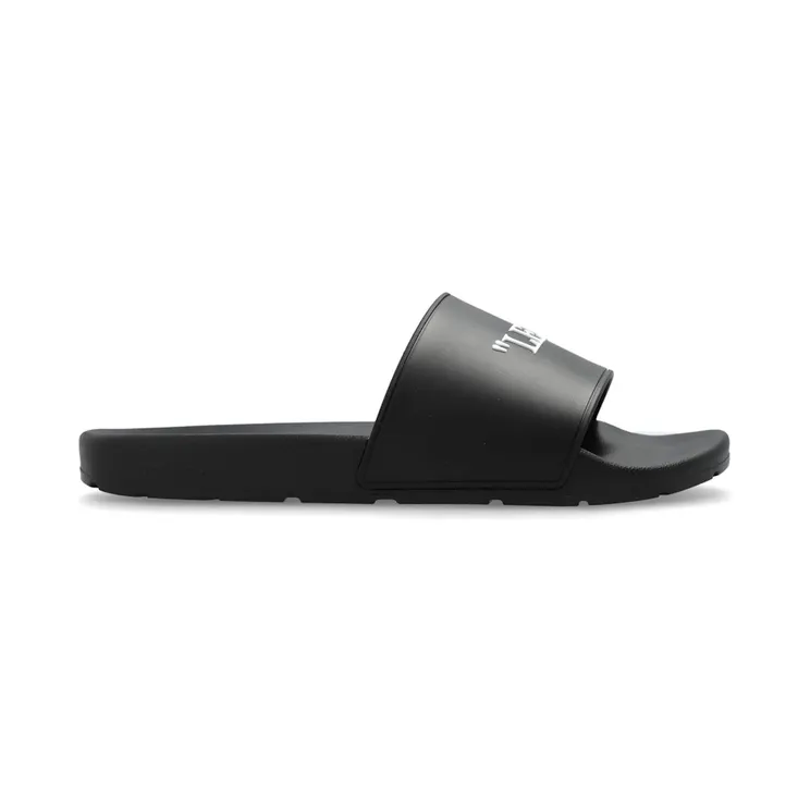 OFF-WHITE Quote Rubber Slides Black (OMIU001C99-MAT001-1001)