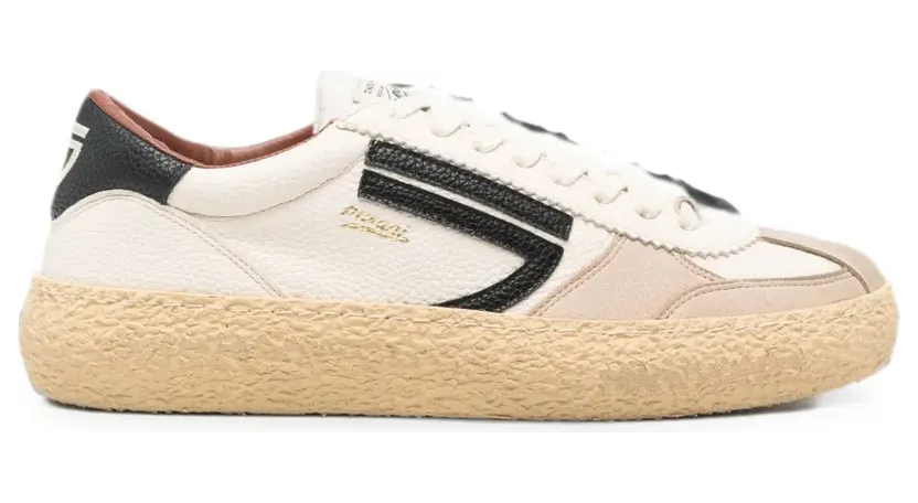 Puraai Pitch panelled crepe-sole sneakers – Wit (PU101VGRAINVEGAN)