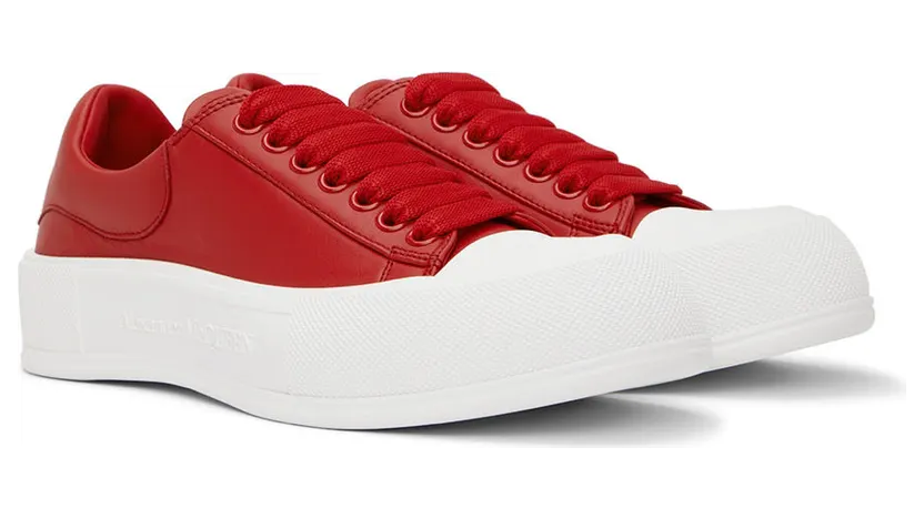 Alexander McQueen Red Deck Plimsol Sneakers (705201WHRU0) (4)