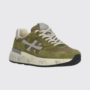 Premiata Mick Used Suede and Mesh Sneakers Military (MICK018271)