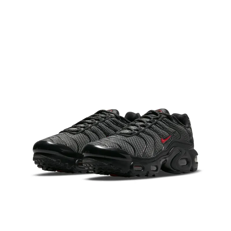 Nike Air Max Plus Black University Red Reflective Silver (GS) (DQ1104-001)