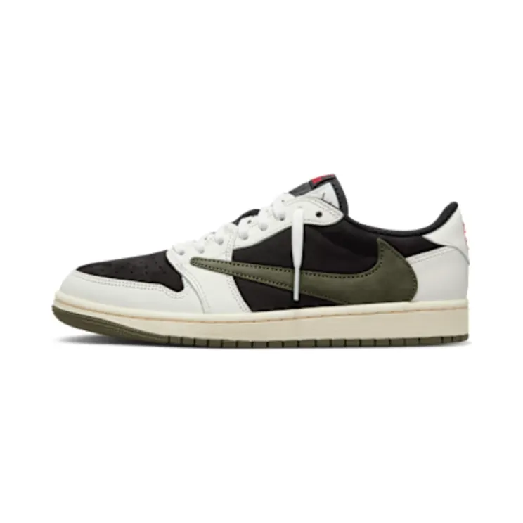 AIR Jordan 1 LOW OG Travis Scott – “Sail / Black / Medium Olive / University Red” (DZ4137-106)