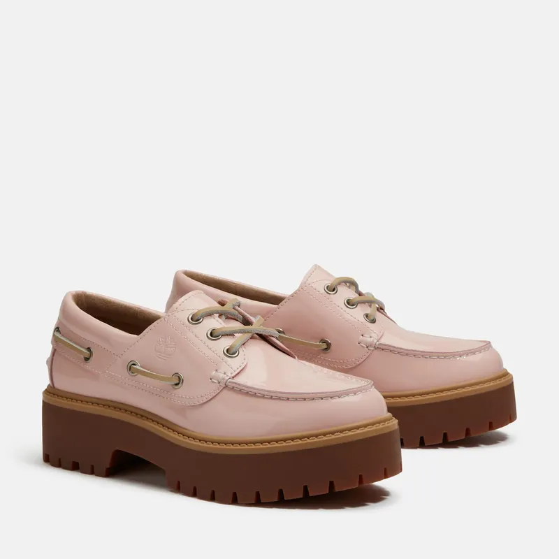 Timberland Stone Street Platform Boat Shoe Light Pink Patent Leather (TB0A2GVF-A5H)