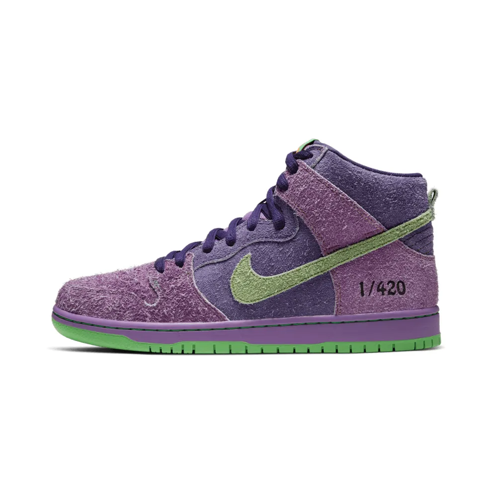 Nike SB Dunk High Reverse Skunk 420 (Regular Box) Purple/Purple/Green (CW9971-500)