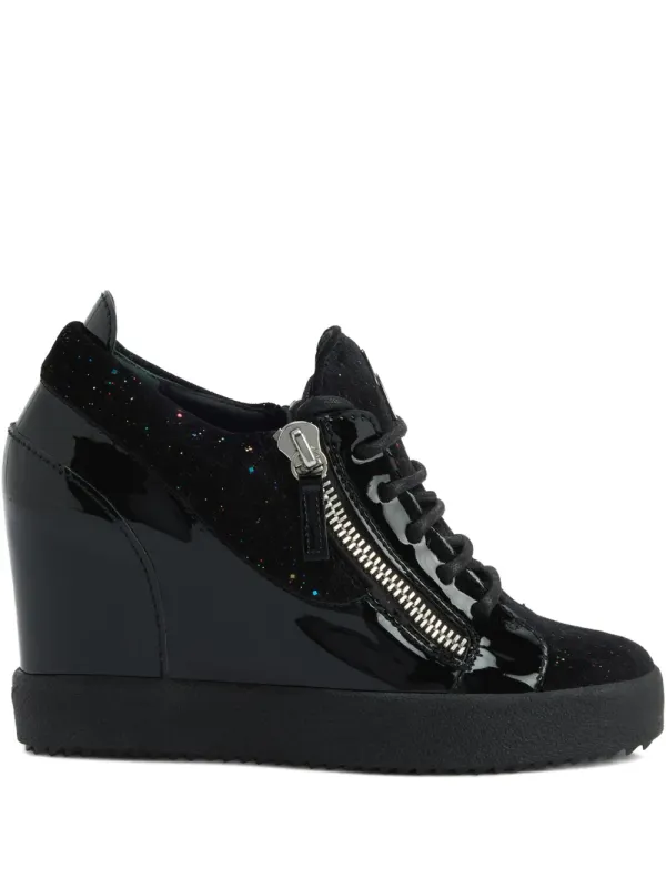 Giuseppe Zanotti Addy Wedge Sneakers mit Glitter-Einsatz – Schwarz (RW50021H01)