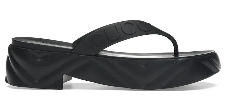 Gucci Thong Platform Sandal Black (746334 JFM00 1000)