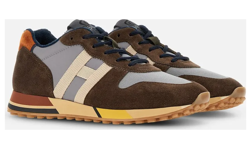 Sneakers Hogan H383 Brown Grey Beige (HXM3830AN51MUB01BJ)