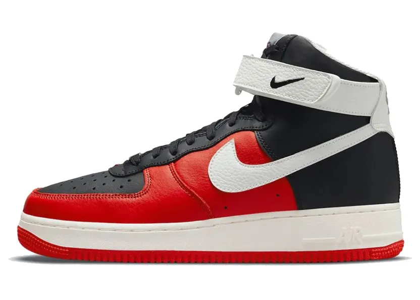 Nike x NBA Air Force 1 High Chile Red – “Black / Grey Fog / Chile Red / Sail” (DC8870-001)
