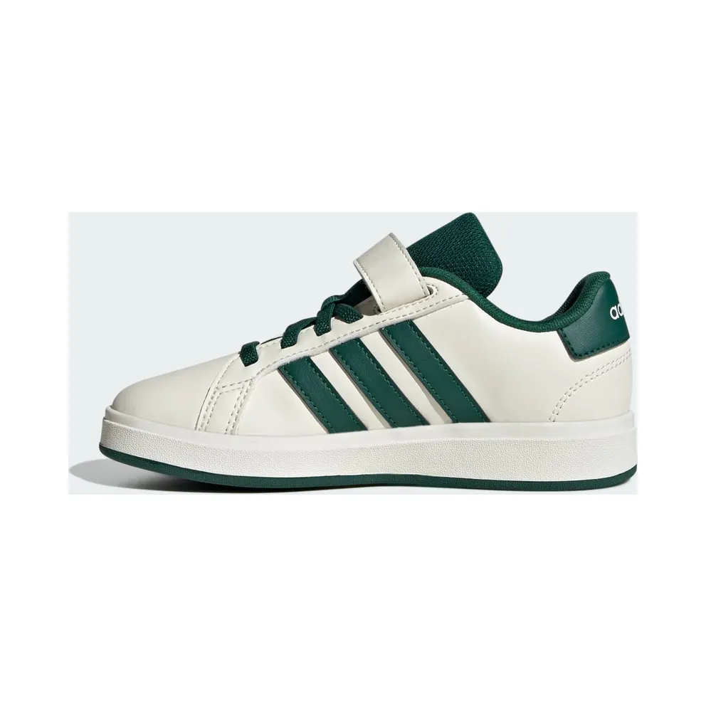 Adidas Grand Court 2.0 Kids Off White / Collegiate Green / Core Black (JQ8004)