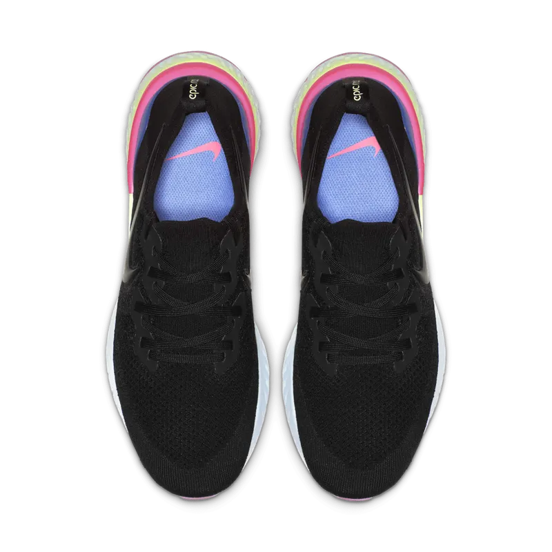 Nike Epic React Flyknit 2 Black Sapphire Hyper Pink Black/Black-Sapphire-Lime Blast-Hyper Pink-Blue Tint (BQ8928-003)