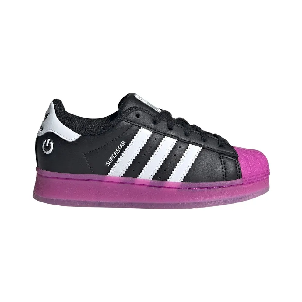 adidas Superstar LED Lights Core Black Purple Burst Cloud White (JI4375)