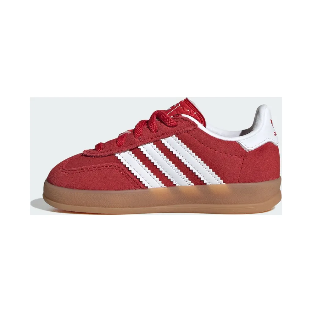 Adidas GAZELLE INDOOR COMFORT CLOSURE ELASTIC LACE Shoes Better Scarlet / Cloud White / Gum (IH9132)