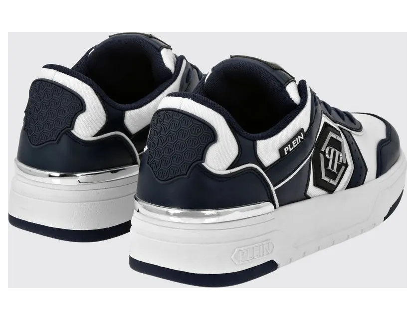 Philipp plein Leather and Mesh Sneakers Blue (SAESUSC0766PTE120N14) (2)