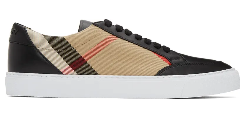Burberry Black & Beige Salmond Sneakers (8024331)
