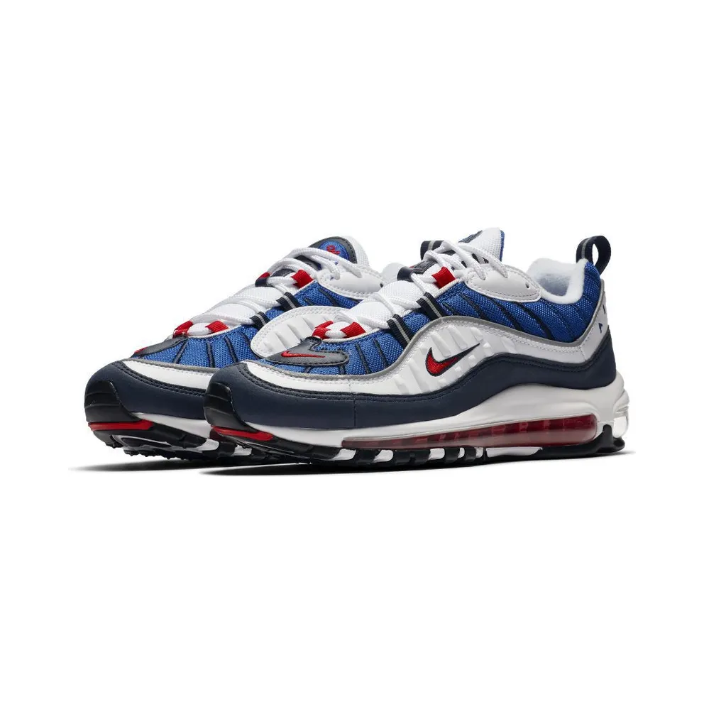 Nike Air Max 98 Gundam 2018 (W) White/University Red-Obsidian-Metallic Silver-Game Royal-Black (AH6799-100)