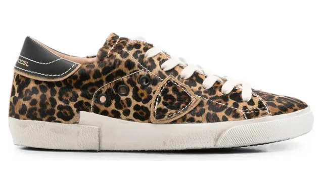 Philippe Model PRSX Low Leopard-print Paris “Neutrals/Brown” (PRLD AX02)