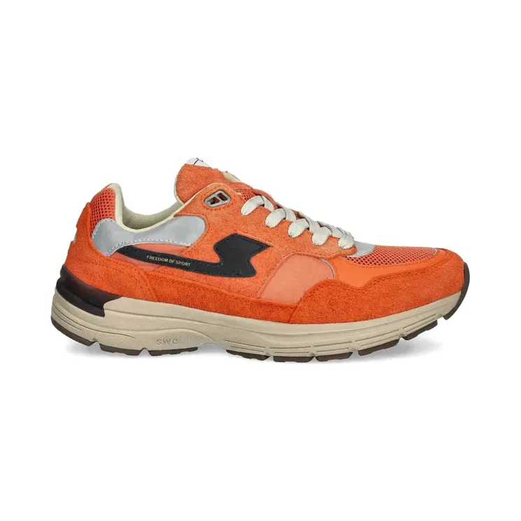 Stepney Workers Club Lauf-Sneakers mit Wildledereinsätzen “Orange” (YP03390)