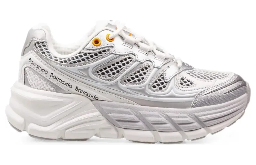 Barracuda Round-One Sneakers mit Mesh-Einsatz – Weiß (BD1420)