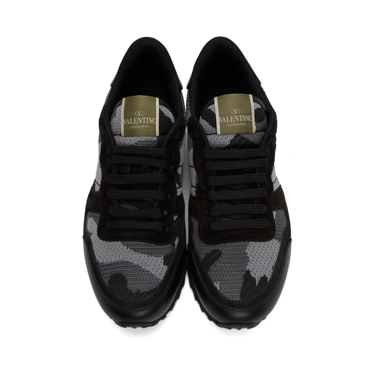 Valentino Garavani White & Grey Camouflage Rockrunner Sneakers (XY2S0723QRK) (5)