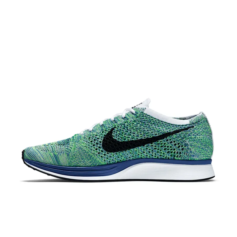 Nike Flyknit Racer Tranquil White/Black-Game Royal-Green Strike (526628-104)