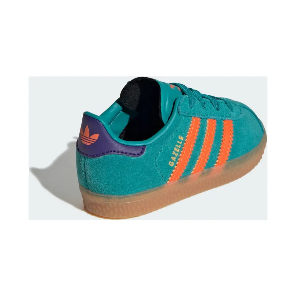 Adidas Gazelle Comfort Closure with Elastische Veters Kids Pure Teal / Impact Orange / Collegiate Purple (JR5940)