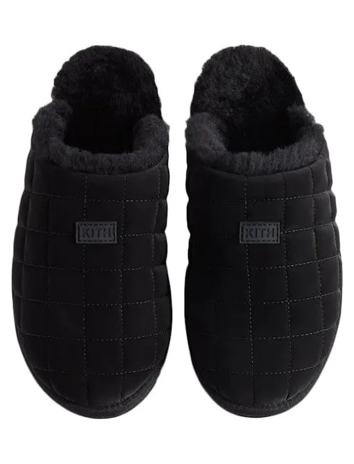 Kith Puffed Classic Logo Slipper Kithmas Black (KHM150094-001)