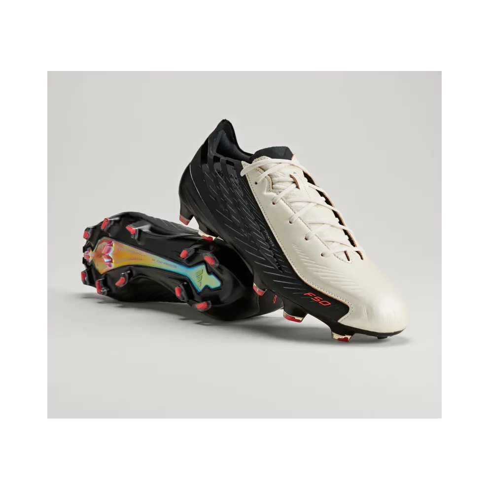 adidas F50 Hyperfast Elite L-tech Firm Ground Boots “Zero Metalic / Core Black / Solar Orange” (KK4192)