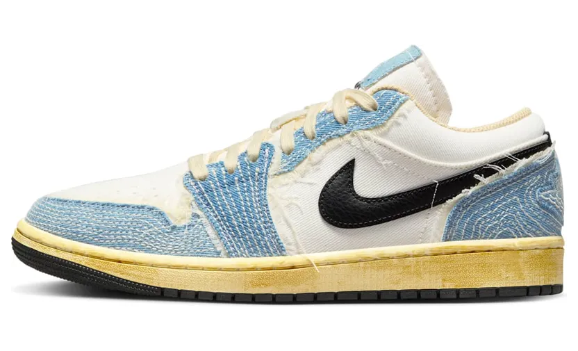 Air Jordan 1 Low SE Ashen Slate/Pale Ivory/Sesame/Black “Denim” (FN7670-493)