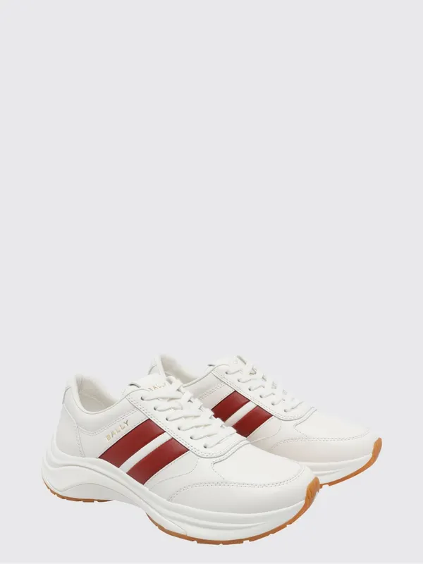 Bally Low-Top Calf Leather Sneakers with Striped Detail and Chunky Sole White (MSK0GYVT005I1X5)
