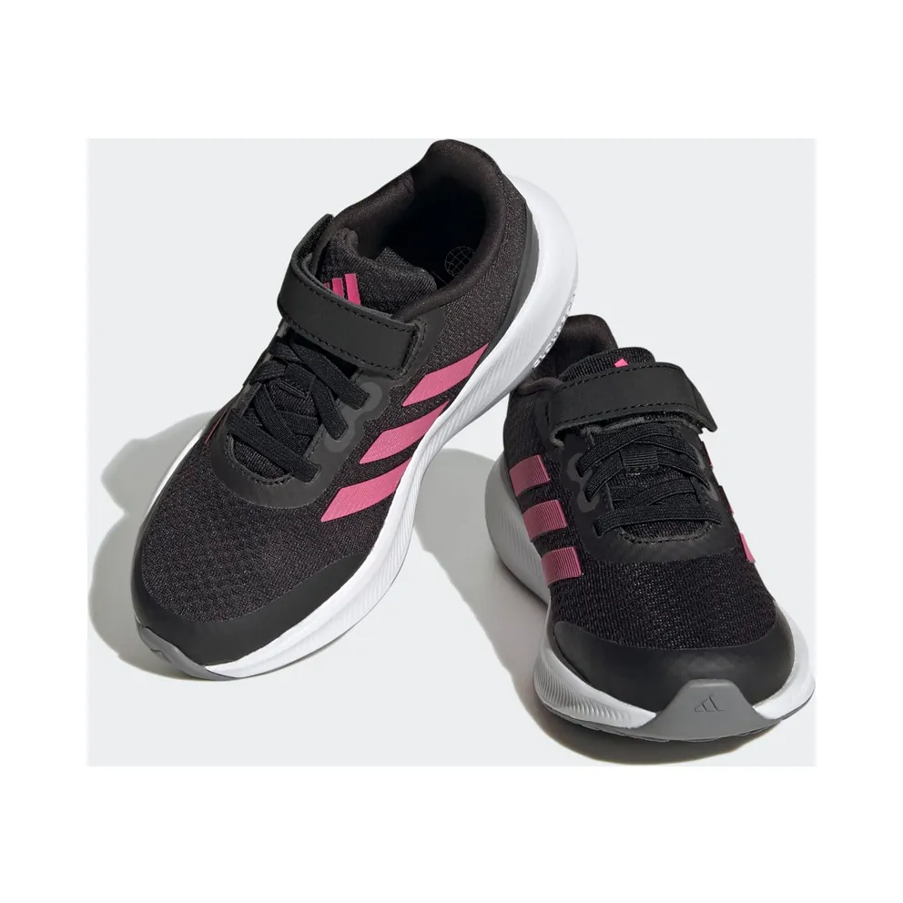 Adidas RunFalcon 3.0 Elastic Lace Top Strap Shoes GS “Core Black / Pulse Magenta / Grey Six” (HP5875)