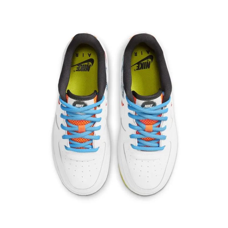Nike Air Force 1 Low Back To School 2020 (GS) White/Hyper Crimson-Bright Cactus-White (CZ8139-100)