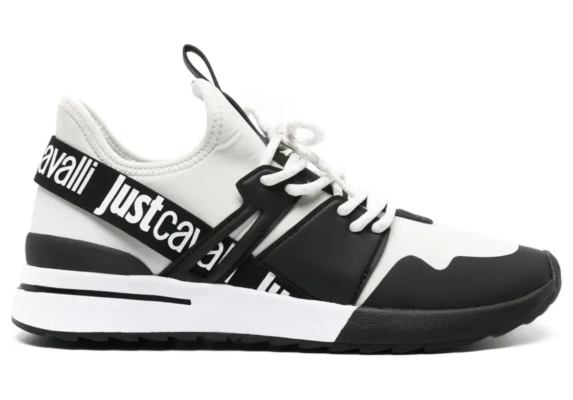 Just Cavalli Mesh-Sneakers mit Logo-Riemen – Schwarz (76QA3SD3ZSA53)
