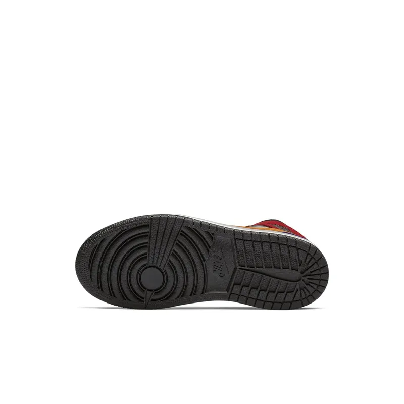 Jordan 1 Mid Bred Multi-Color (PS) White/University Red-Black-Turbo Green (640734-125)