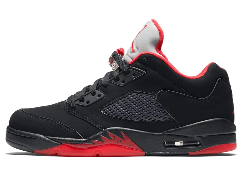 Air Jordan 5 Retro Low Alternate 90 “Black / Metallic Hematite / Gym Red” (819171-001)