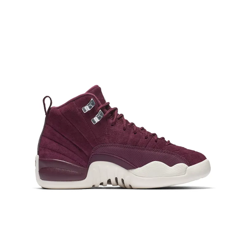 Jordan 12 Retro Bordeaux (GS) Bordeaux/Sail-Metallic Silver (153265-617)