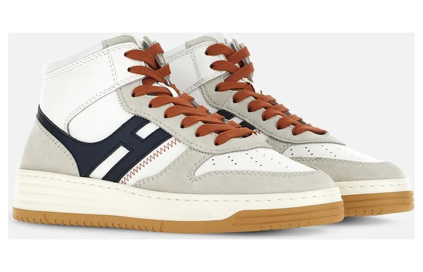 Sneakers Hogan H630 High Top White Grey Blue (HXM6300EU40ODZ736M)