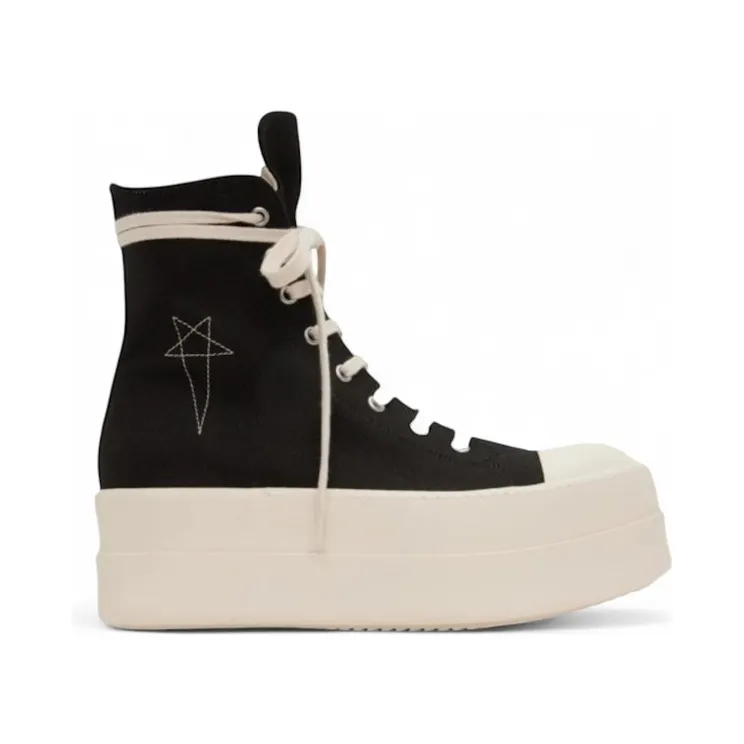 Rick Owens Hollywood DRKSHDW Double Bumper High Brushed Cotton Black Milk (DU02E7831BMOEM8-9811)