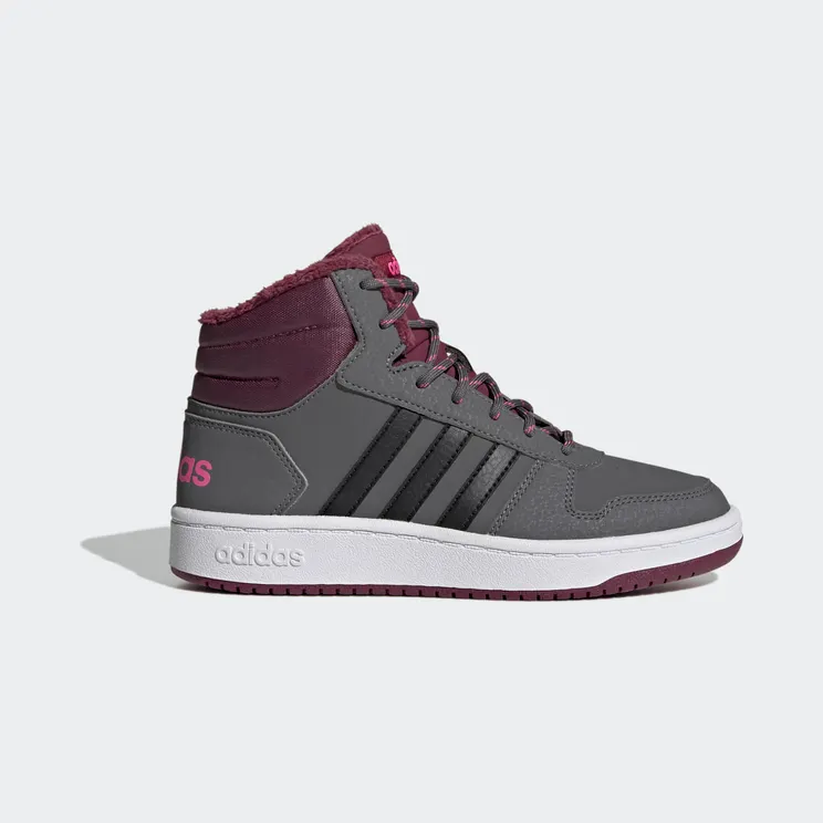 adidas Hoops 2.0 Mid Grey Five / Core Black / Screaming Pink (GZ7796)