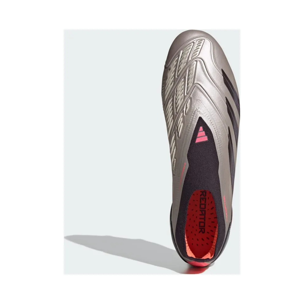 adidas Predator Elite Laceless Firm Ground Boots “Platinum Metallic / Aurora Black / Carbon” (IF8862)