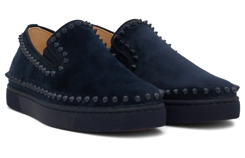 Christian Louboutin Navy Pik Boat Mens Flat Sneakers (1130280) (4)