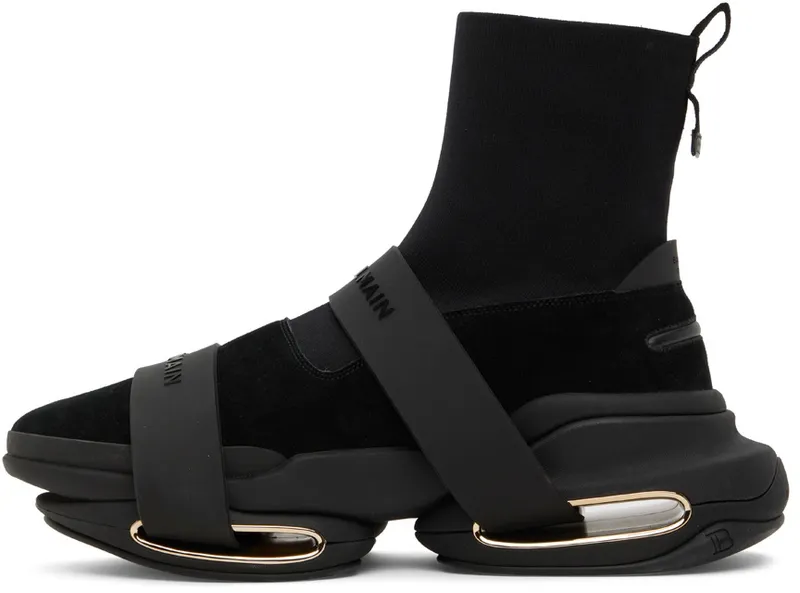Balmain Black B-Bold High-Top Sneakers (YM1VH229TKSE)