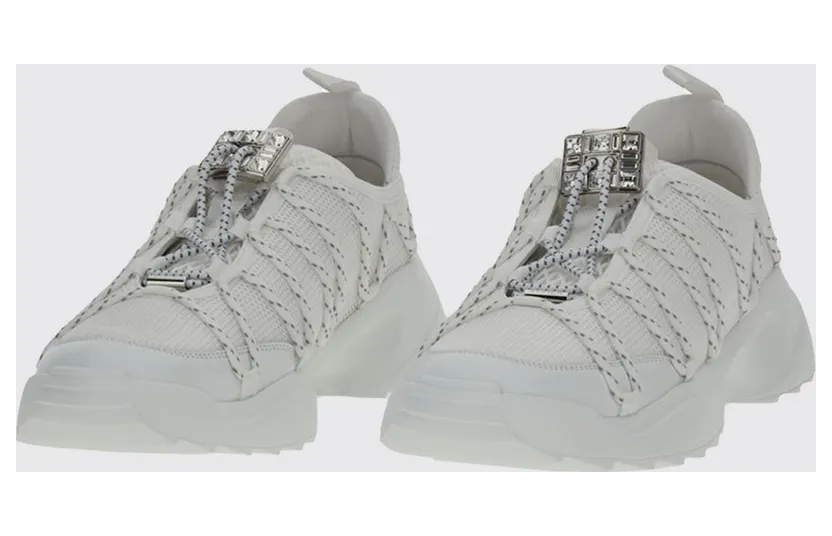 Roger Vivier Viv’ Zag Mesh Sneakers with Jewel Detail White (RVW75644240V53B001)