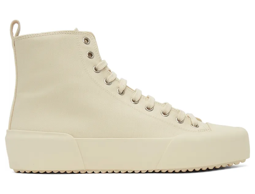 Jil Sander Off-White Canvas High-Top Sneakers (JI35546B-12340)